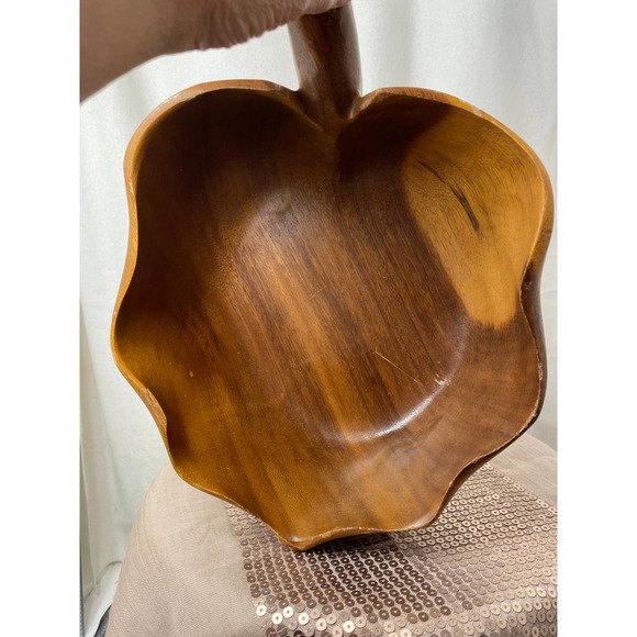 Vintage Set of Two (2) Hawaiian Large Monkeypod Wood Serving Snack Bowls - Picture 7 of 15